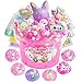 LAWOHO 300ml Bunny Slime Kit Pink Clear Slimes for Kids Party Favors with 10 AddIns Non Stick Slimes with Easter Eggs Clay Easter Basket Stuffers for Kids Birthday Christmas Pink Slime Making Kit - Image 2