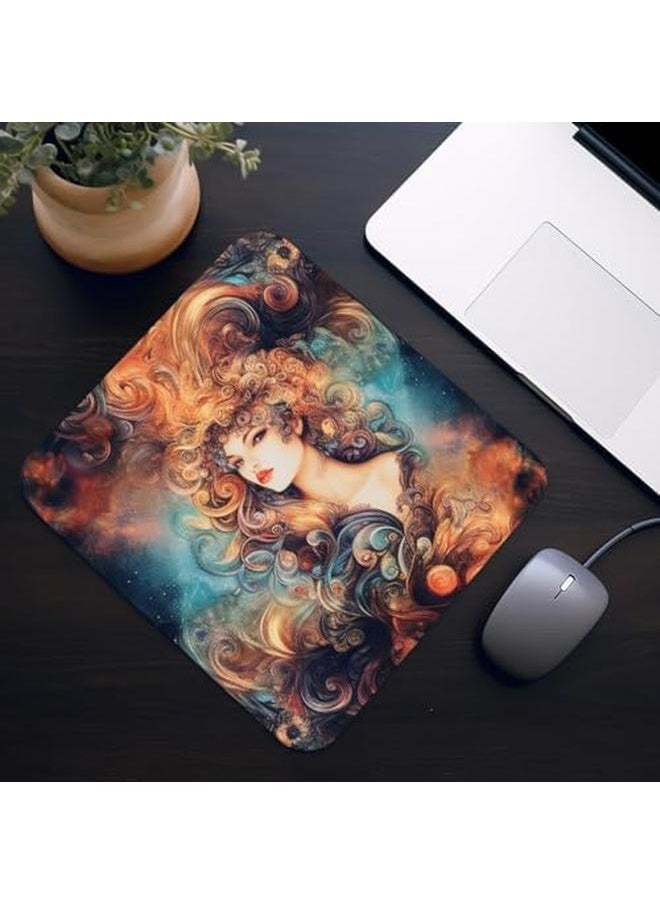 erorex - Beautifull Lady Fantasy Wrold Mousepad Design Non Slip Office Supplies And Gaming Computer Desk Accessories Square Shape Mice Pad Waterproof Mouse Pad 9.5 X 7.9 Inches - Image 1