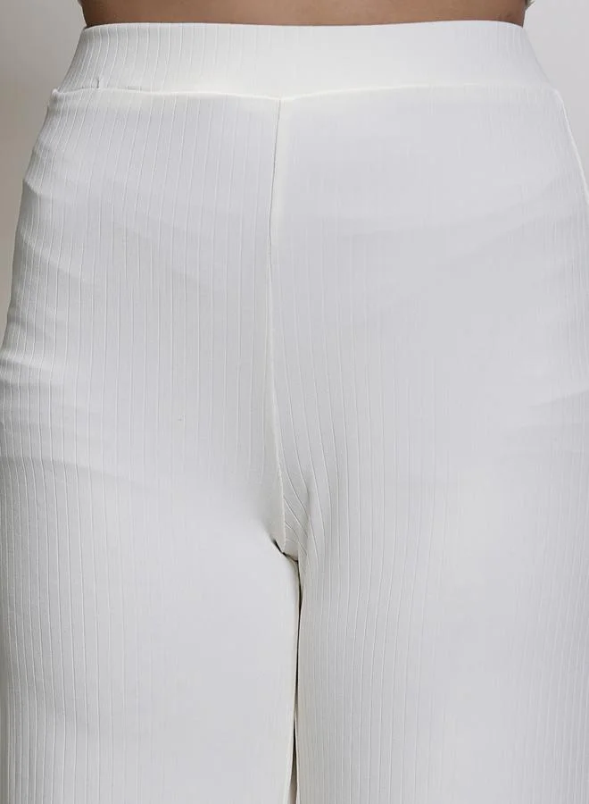 Sera Mid Rise Wide Leg Pants with Elastic Waistband by Styli