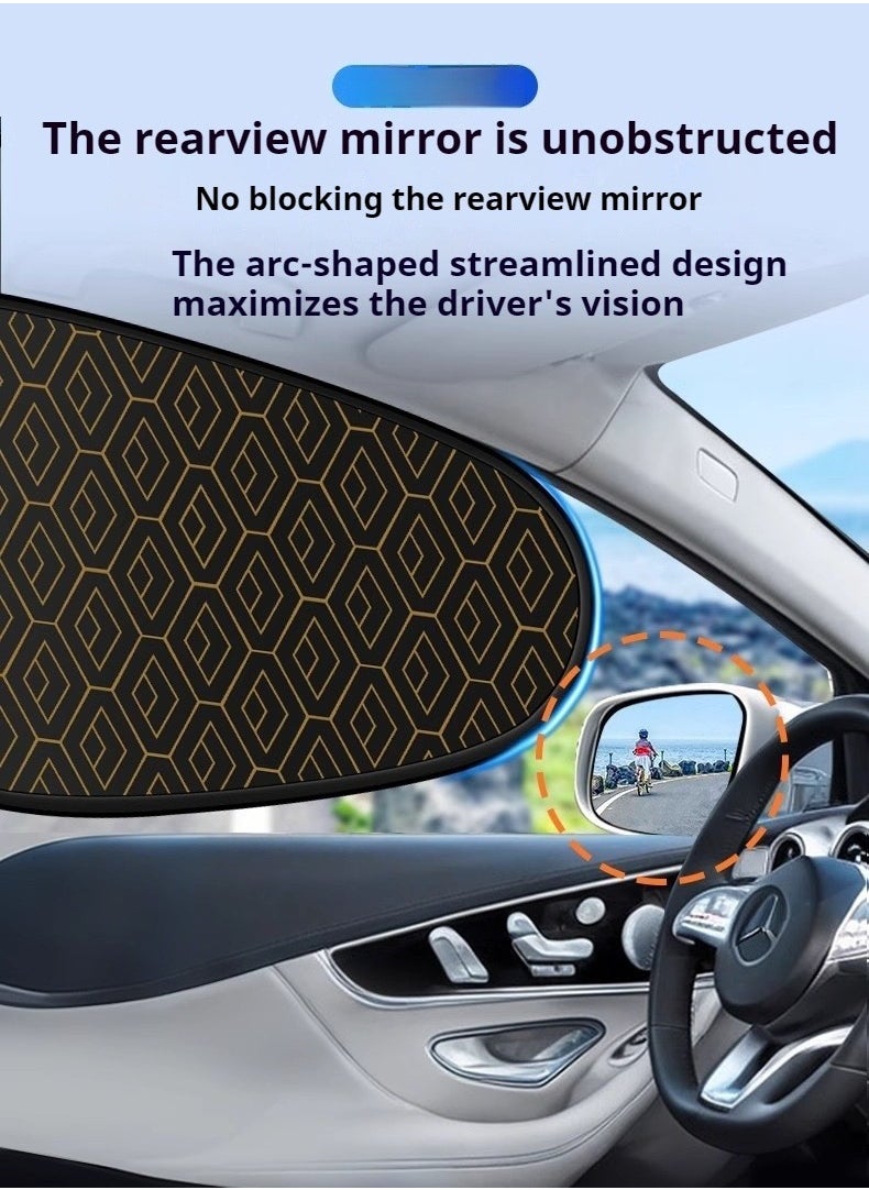 Laser-Cut Static Cling Car Sunshade Set - 4-Piece UV Sun Shield for Side Windows