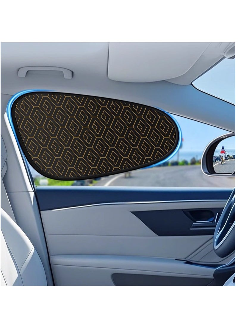 Laser-Cut Static Cling Car Sunshade Set - 4-Piece UV Sun Shield for Side Windows