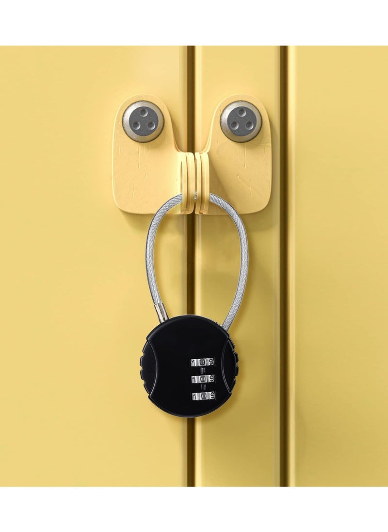 KASTWAVE - Combination Locks, 4 Pieces 3 Digit Combo Number Locks, KASTWAVE Luggage Lock Waterproof Travel Padlocks for School Gate Fence Cabinet Toolbox Suitcase Gym, Hasp Storage (Black, Silver ) - Image 1
