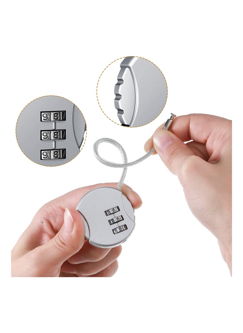 KASTWAVE - Combination Locks, 4 Pieces 3 Digit Combo Number Locks, KASTWAVE Luggage Lock Waterproof Travel Padlocks for School Gate Fence Cabinet Toolbox Suitcase Gym, Hasp Storage (Black, Silver ) - Image 1