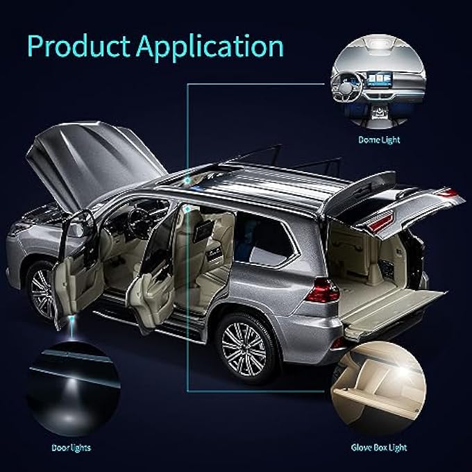 أكس سبرينج مجموعة مصابيح ليد داخلية للسيارة مكونة من 42 قطعة، لمبة ليد بيضاء فائقة السطوع، خريطة قبة داخلية، مصابيح ليد للمقصورة الخلفية، مصابيح ليد داخلية للسيارة، لمبة لعرض شاحنات سيارتك، مصباح أبيض - Image 4
