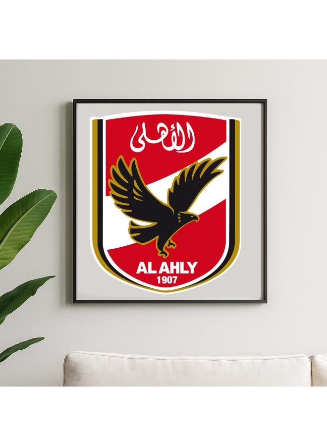 Al Ahly Wooden Wall Plaque (Without Frame) – Lightweight Fan Decor with Easy Adhesive Backing - Image 2