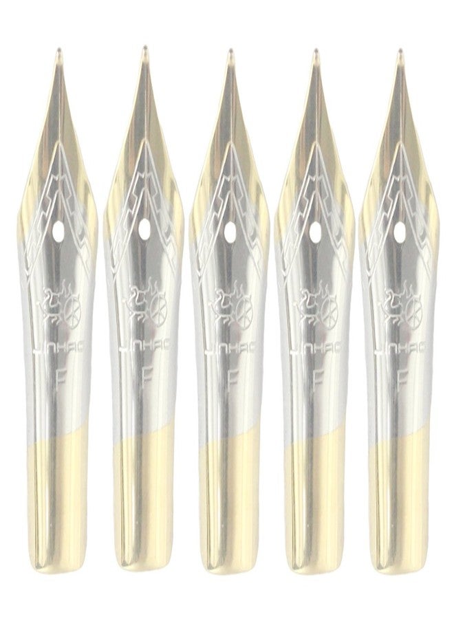Gullor 5PCS Fountain Pen Nibs Fit Jinhao 250/301/500/5099/8802/9009/5000, Gold, Fine Nib - Image 1