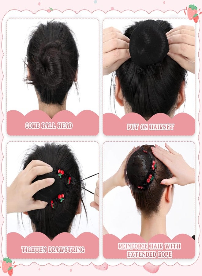 CoolShef شبكة شعر CoolShef للأطفال (3 قطع) | شبكة شعر لطيفة على شكل كعكة مع رباط | إكسسوارات شعر قابلة لإعادة الاستخدام للأطفال، مناسبة للراقصين، والتزلج، والجمباز، والباليه، والحفلات، وغيرها - Image 4