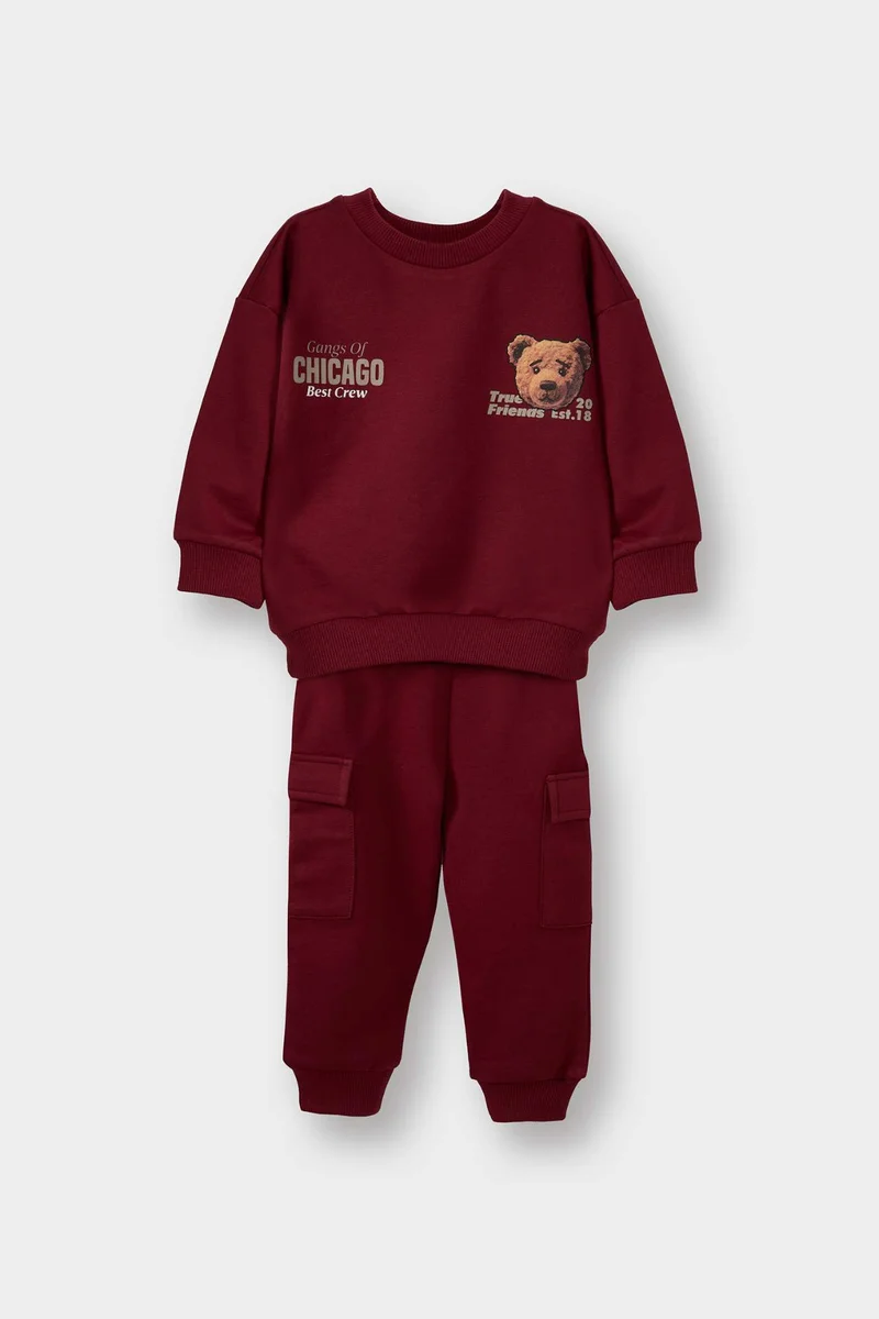 ديفاكتو Baby Boy Bear Printed Thin Fabric 2 Piece Set