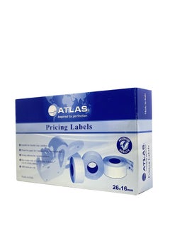 ATLAS Atlas Two-line print White Pricing Labels Box of 36 (36,000 Labels) for 2 Line Price and Date Machine.  - Image 1