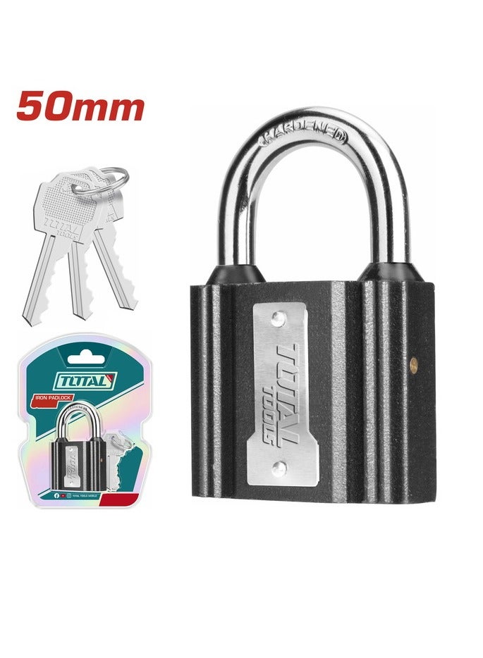 TOTAL Total Iron Padlock 50mm - TLK31501 with Brass Lock Cylinder and Waterproof Cover for Secure Locking  - Image 1