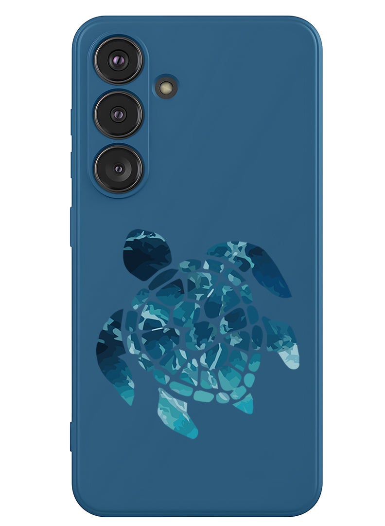 Theodor Protective Slim Fit Case Liquid Silicone Cover with Full Body Protection Anti-Scratch Shockproof Case For Samsung Galaxy S25 (Blue) - Blue Turtle - Image 1