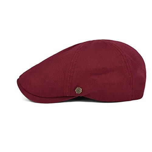 VOBOOM Cotton Flat Cabbie Hat Gatsby Ivy Irish Hunting Newsboy Cap (Burgundy) - Image 3