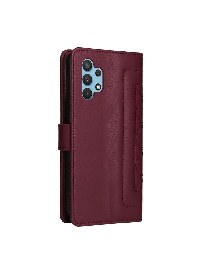 اس-توب جراب لهاتف Samsung Galaxy A32 4G جراب هاتف جلدي شبكي ماسي قابل للطي - Image 3