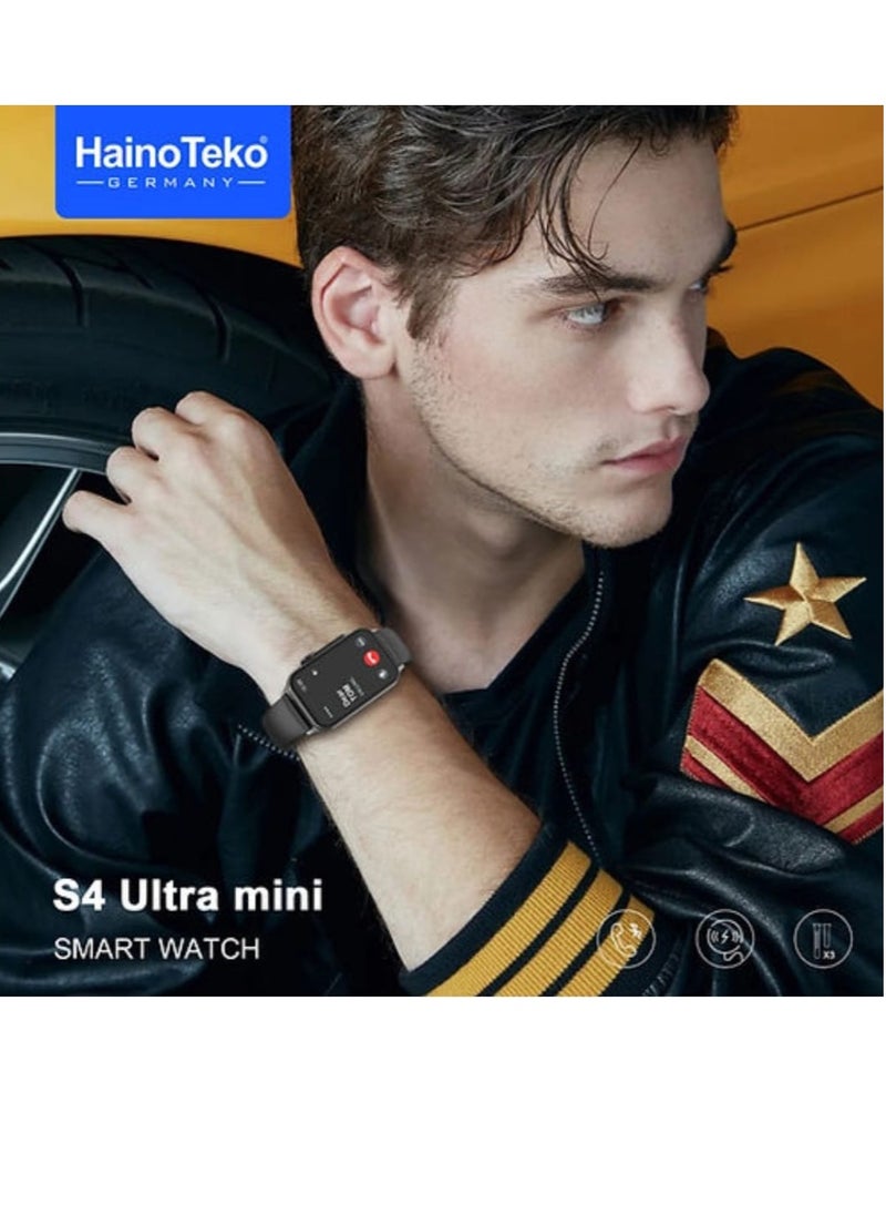Haino Teko Smart Watch S4 Ultra Mini Screen Amoled With Two Silicone Straps And Wireless Charger  - Image 3
