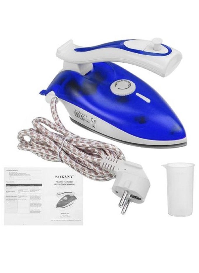 sokany - Foldable Travel Steam Iron - 1000 W / Blue (PL-368A) - Image 1