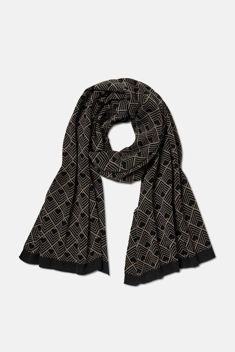 Tchibo Women Metallic Knitted Scarf, Black and Gold  - Image 2