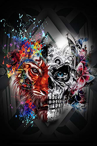 Buhoet 1000 Piece Jigsaw Puzzle for Adults  Tiger and Skull Puzzle  Wooden Puzzle  for Adults Teens Educational Toys Gifts295x197 Inches - Image 1