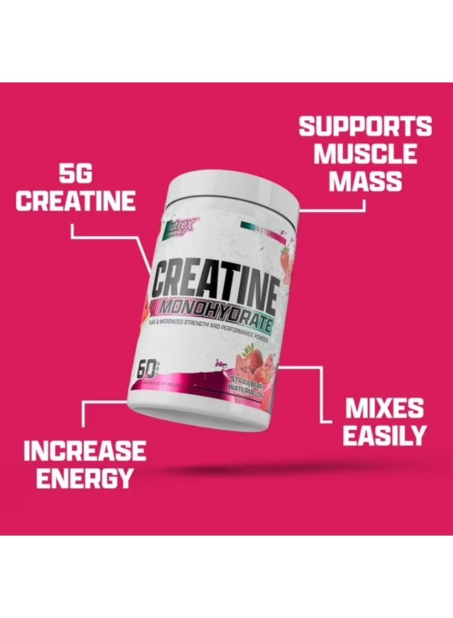 Nutrex Research Creatine Monohydrate Pure & Micronized Strength and Performance Powder - 5g Creatine, Easy to Mix - 60 Servings, Strawberry Watermelon - Image 4
