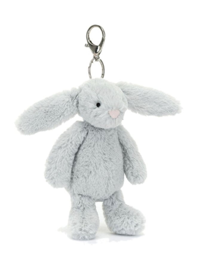 Jellycat سحر الأرنب الفضي الخجول - سلسلة مفاتيح أرنب قطنية ناعمة مع مشبك، إكسسوار لطيف للحقائب، والحقائب المدرسية، والهدايا - Image 1