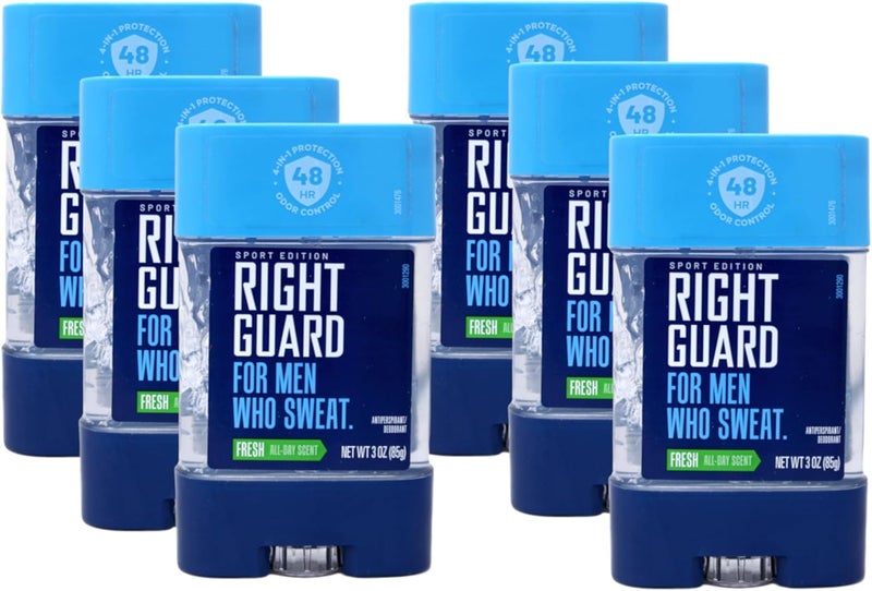 Right Guard Sport Clear Gel Antiperspirant for Men, Fresh Scent, 3 Ounce (Pack of 6) - Image 1