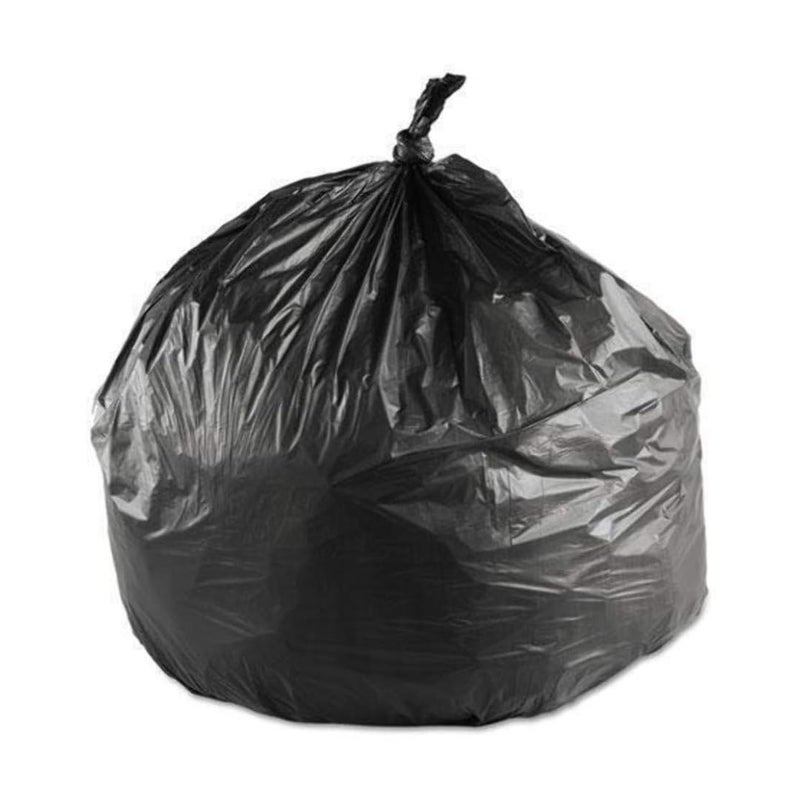 Inteplast 12-16 Gal, Trash Can Liners - 6 Mic Thickness, Black Color - 1,000 Bags - Image 1