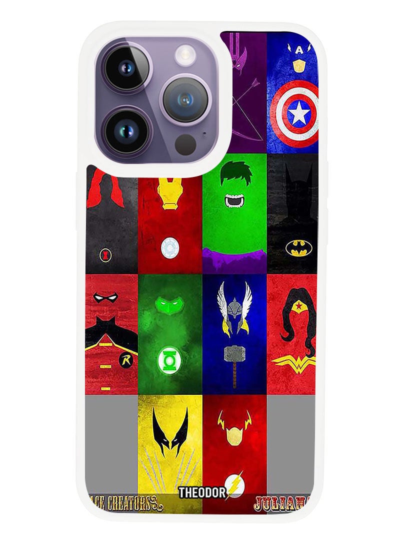 Theodor Protective Case Anti Scratch Shock Proof Cover For APPLE IPHONE 14 PRO Faces (White Bumper) - Image 1