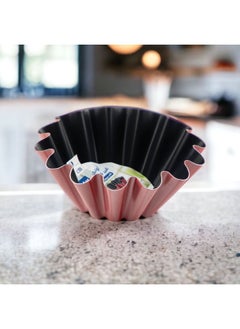 Bister Stripy Classy Pudding Mold (Brioch) Aluminium Layered with Tefloan Coating, 18cm Drak Red Color  - Image 1