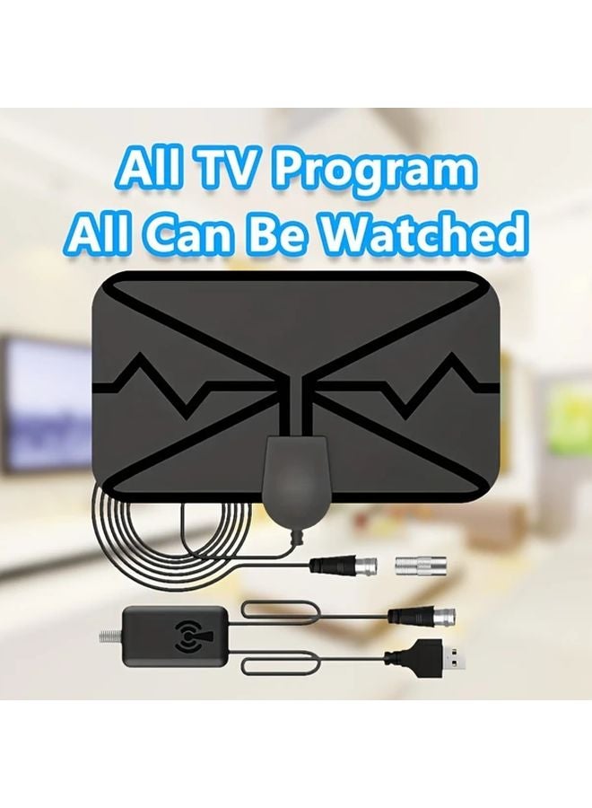 2025 Black Portable Indoor TV Antenna 4K Ultra HD 1080P Smart Amplifier Signal Booster USB Powered - Image 3