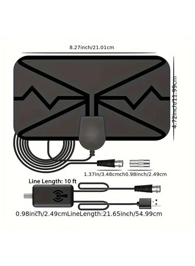 2025 Black Portable Indoor TV Antenna 4K Ultra HD 1080P Smart Amplifier Signal Booster USB Powered - Image 5