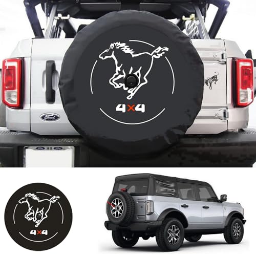 Aolowewin Galloper 4X4 Spare Tire Cover with Camera Hole for Ford Bronco, Jeep, Toyota SUVs Back Wheel Cover with Camera Hole, Spare Tire Cover Protector (L: 265/50R20, 255/70R17, 245/75R16) - Image 1