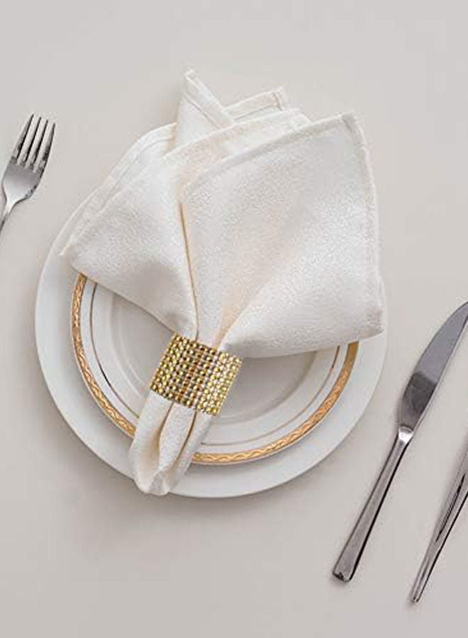 GROWSTEADY 100 pieces Golden Rhinestone Napkin Rings for Banquet Decoration Scene Layout  - Image 3
