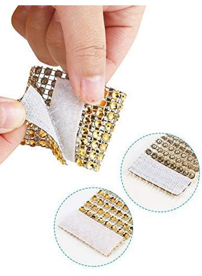 GROWSTEADY 100 pieces Golden Rhinestone Napkin Rings for Banquet Decoration Scene Layout  - Image 4
