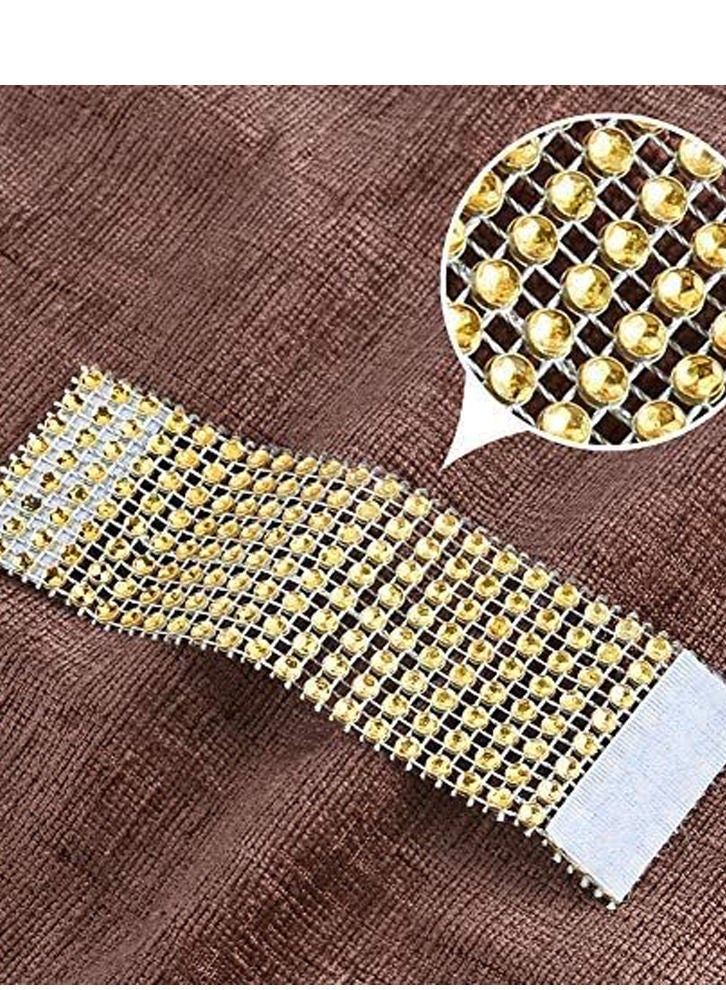 GROWSTEADY 100 pieces Golden Rhinestone Napkin Rings for Banquet Decoration Scene Layout  - Image 2