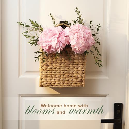 84ECO Set of 2 Wicker Hanging Basket for Organizing, Front Door, Mail, Flowers - Woven Wall Baskets for Storage - Image 3