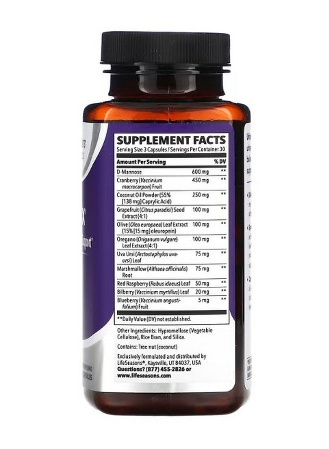 LifeSeasons Urinari X Urinary and Yeast Support 90 Veg Capsules - Image 2