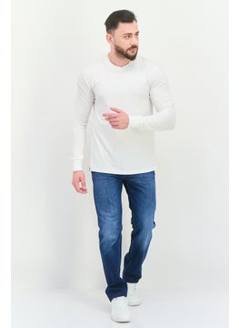 KANGOL Men Crew Neck Long Sleeves Plain T-Shirt, White  - Image 4