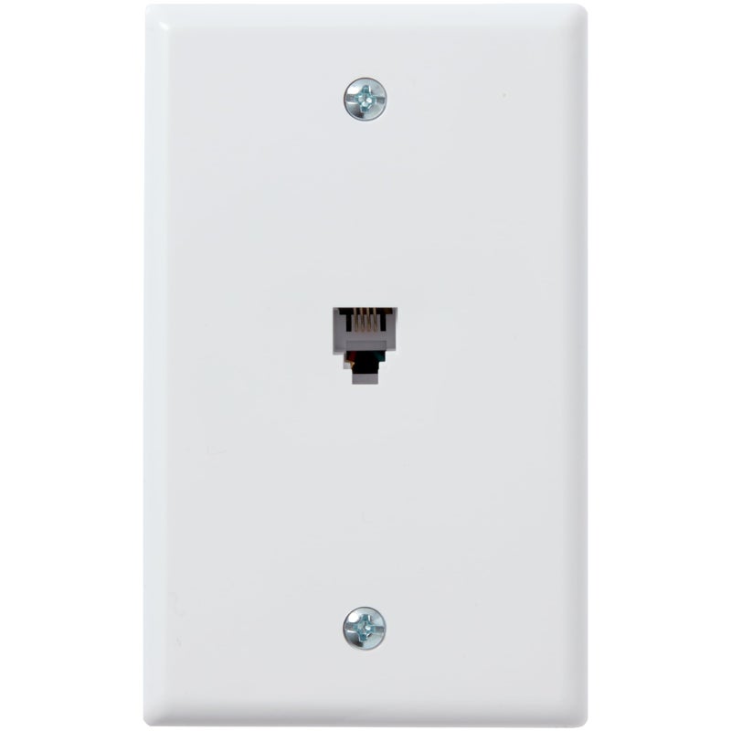 Newhouse Hardware White Surface Phone Jack Plate, 1-Pack - Image 1
