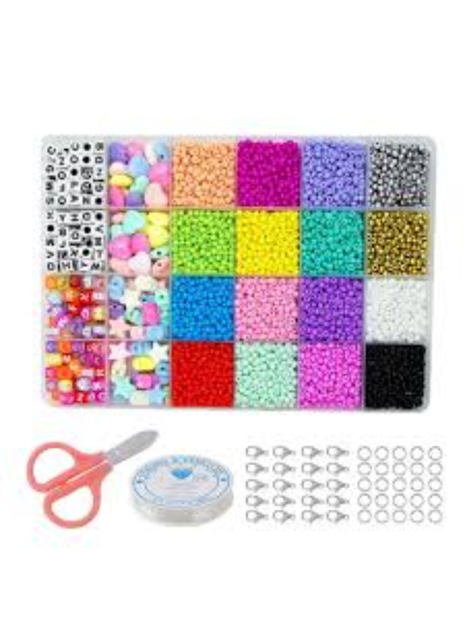 Generic (Unbranded) 24-Color Seed Bead Kit with Letter & Heart Beads, Jewelry Making Supplies for Kids and Adults - Image 2