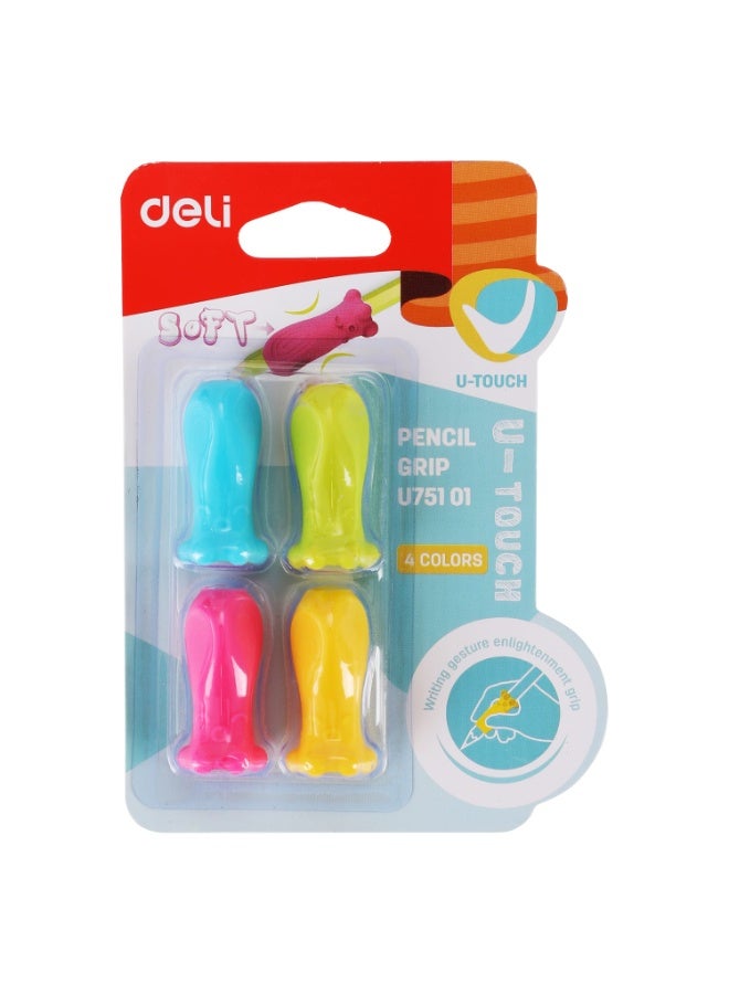 Deli EU75101 Pencil Grip – 4 Colors, Cartoon Shape, Soft Rubber, Comfortable for Writing - Image 4