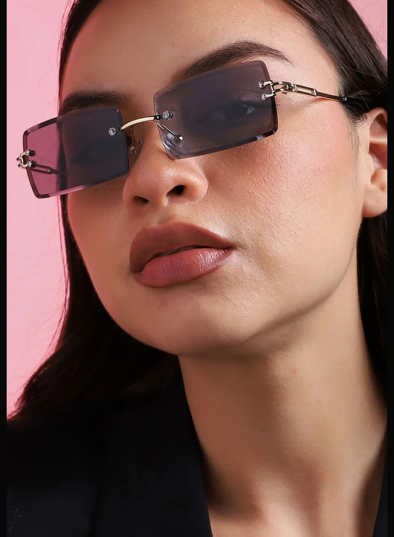Haute Sauce Rimless Rectangle Sunglass