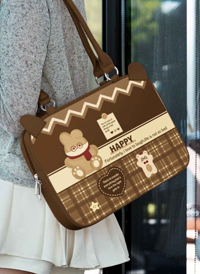 Laptop Case Sleeve 13.3/14/15 inch, Laptop Briefcase Multifunctional Large Capacity Sleeve Bag for MAC, HP, Dell, Acer, Asus, Notebook, Brown Little Bear Laptop Bag
