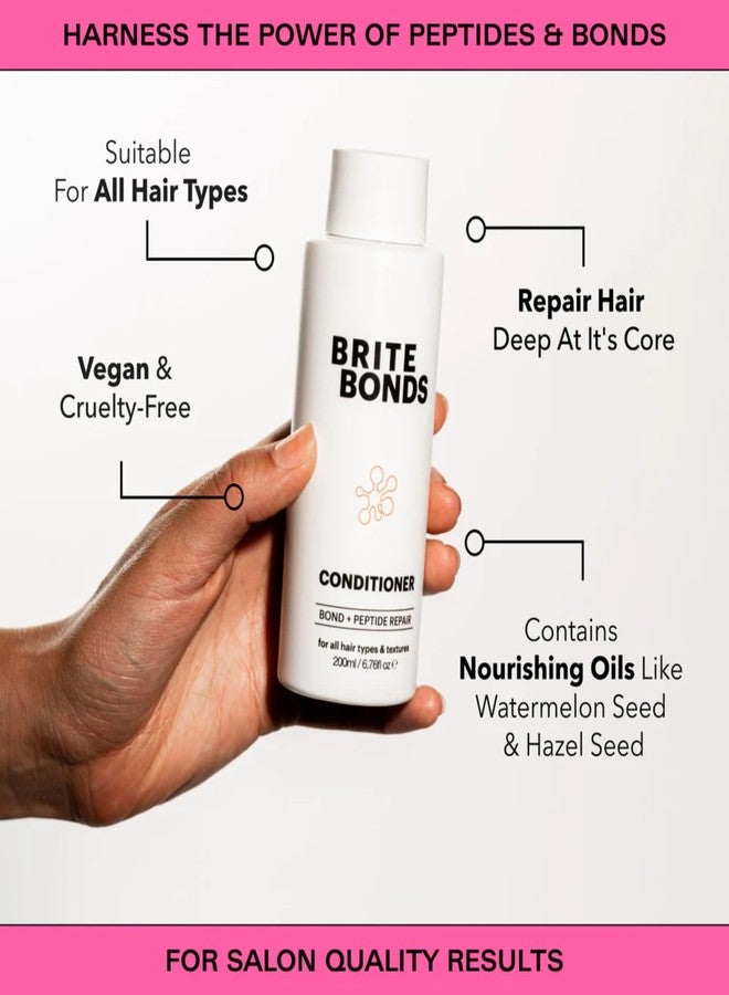 Brite Bonds Repair Conditioner with Peptides - Reverse All Types of Hair Damage & Enhance Shine with Nourishing Oils - Vegan Cruelty-Free Salon Grade - Pairs with Bonds Shampoo (6.76 Fl Oz) - Image 3