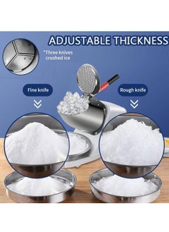Generic Double Blade Electric Ice Shaver Crusher Machine 300W, Snow Cone Maker Shaved Ice Maker Stainless Steel for Ice Cream Cold Drinks, Fruit Dessert, Cocktail, Fish  - Image 5