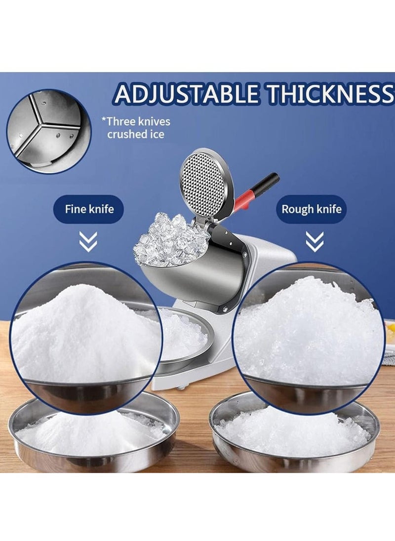 Generic - Double Blade Electric Ice Shaver Crusher Machine 300W, Snow Cone Maker Shaved Ice Maker Stainless Steel for Ice Cream Cold Drinks, Fruit Dessert, Cocktail, Fish - Image 1