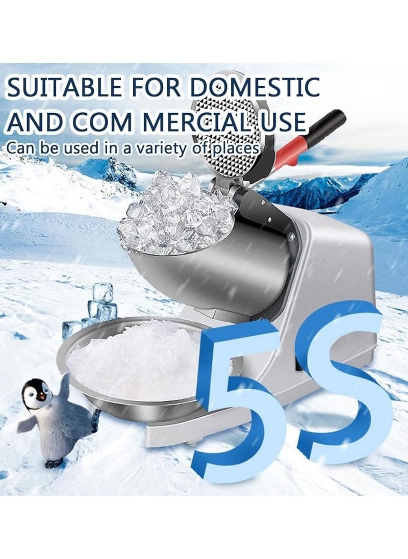Generic - Double Blade Electric Ice Shaver Crusher Machine 300W, Snow Cone Maker Shaved Ice Maker Stainless Steel for Ice Cream Cold Drinks, Fruit Dessert, Cocktail, Fish - Image 1