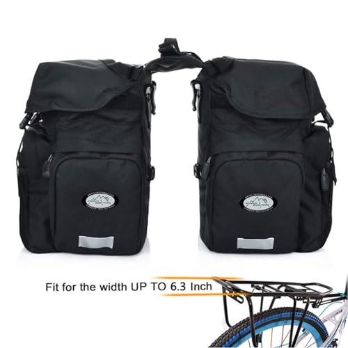 ZTZ 50L Panniers Bike Bags, Waterproof Bike Panniers Made of High-Density 600D Polyester for Durable Use, Bike Saddle Bag come with Reflective Trim and Rain Cover, Easy Organize in 7 inch Rack(Black) - Image 5