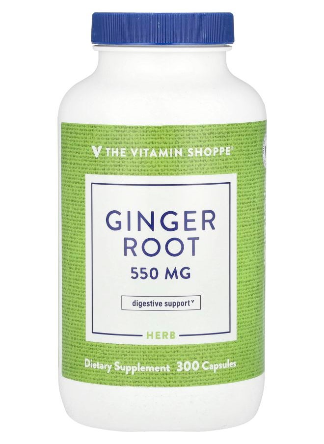 The Vitamin Shoppe Ginger Root 550 mg 300 Capsules 