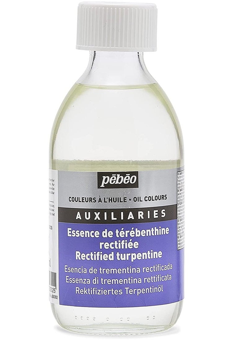 Pebeo - Pebeo Oil Painting Auxiliaries Solvent Dilutant Rectified Turpentine 245ml Thinner - Image 1