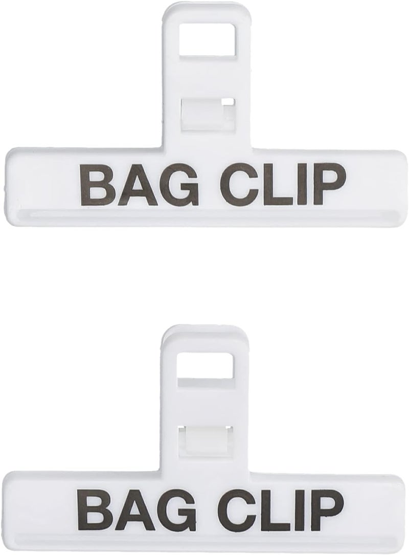 KitchenCraft Food Bag Clips, Plastic, White, Medium Binder Style Clamps, Set of 2 - Image 1
