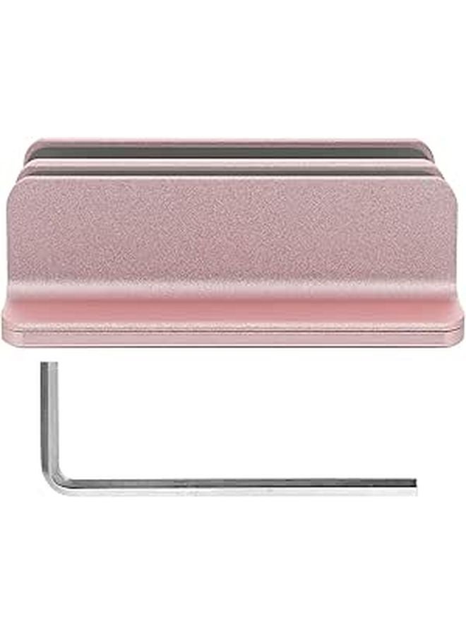 Adjustable Aluminum Alloy Laptop Stand Holder Space Saving Desk Rose Gold Finish - Image 1